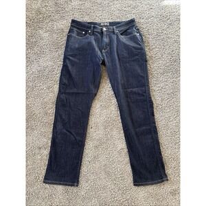 DU/ER L2X Relaxed Taper Jeans Mens 34x30 Blue Denim Stretch Casual Performance